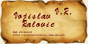 Vojislav Ralović vizit kartica